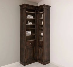 Bibliotecă de colț clasică, cu polițe reglabile de la StudioSzel - SPEC22281 - Culoare - P085 - PERIAT ADANC