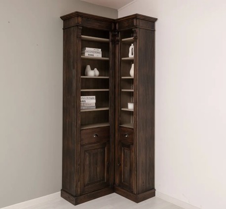 Bibliotecă de colț clasică, cu polițe reglabile de la StudioSzel - SPEC22281 - Culoare - P085 - PERIAT ADANC