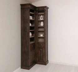 Bibliotecă de colț clasică, cu polițe reglabile de la StudioSzel - SPEC22281 - Culoare - P085 - PERIAT ADANC