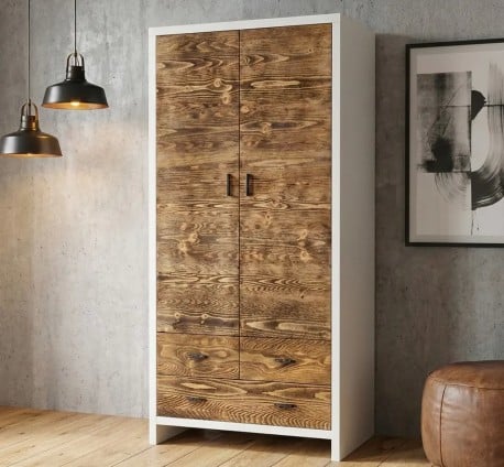 Dulap cu 2 usi si 3 sertare Rustic Haven de la Studio Szel PS744 - Culoare Corp_P004 - Culoare Usi si Sertare_P064 - DUBLU COLOR