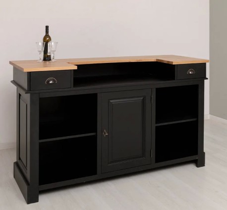 Bar 180cm, blat stejar de la Studio Szel PS1001-180 - Top Culoare_P061 - Corp Culoare_P003 - DUBLU COLOR