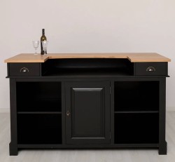 Bar 180cm, blat stejar de la Studio Szel PS1001-180 - Top Culoare_P061 - Corp Culoare_P003 - DUBLU COLOR