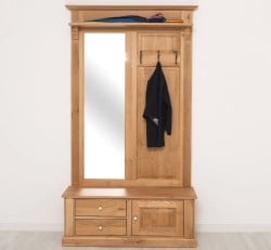 Cuier cu oglinda, cu 2 sertare si 1 usa, din stejar - Studio Szel - Culoare_P061 - LACUIT