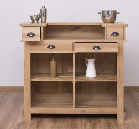 Mic mobilier cafenea 120 stejar, blat stejar - Studio Szel - Culoare_P061 - LACUIT