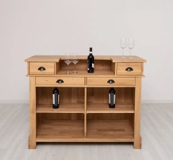 Mic mobilier cafenea 140 stejar, cu blat stejar - Studio Szel - Culoare_P061 - LACUIT
