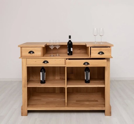 Mic mobilier cafenea 140 stejar, cu blat stejar - Studio Szel - Culoare_P061 - LACUIT
