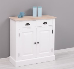 Dulap cu 2 usi si 2 sertare, blat stejar de la Studio Szel PS432 - TopOak - Culoare Top_P035 - Culoare Corp_P004 - DUBLU COLOR