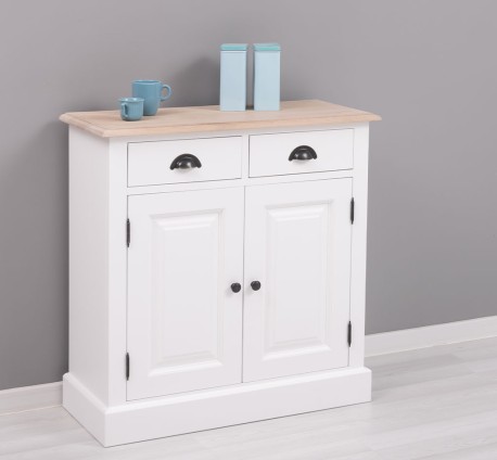 Dulap cu 2 usi si 2 sertare, blat stejar de la Studio Szel PS432 - TopOak - Culoare Top_P035 - Culoare Corp_P004 - DUBLU COLOR