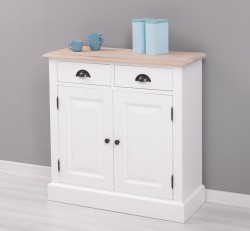 Dulap cu 2 usi si 2 sertare, blat stejar de la Studio Szel PS432 - TopOak - Culoare Top_P035 - Culoare Corp_P004 - DUBLU COLOR