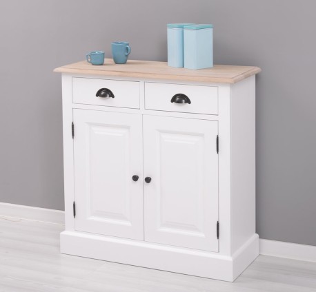Dulap cu 2 usi si 2 sertare, blat stejar de la Studio Szel PS432 - TopOak - Culoare Top_P035 - Culoare Corp_P004 - DUBLU COLOR