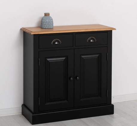 Dulap cu 2 usi si 2 sertare, blat stejar de la Studio Szel PS432 - TopOak - Culoare Top_P061 - Culoare Corp_P003 - DUBLU COLOR