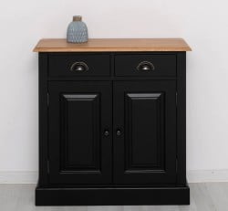 Dulap cu 2 usi si 2 sertare, blat stejar de la Studio Szel PS432 - TopOak - Culoare Top_P061 - Culoare Corp_P003 - DUBLU COLOR