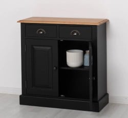 Dulap cu 2 usi si 2 sertare, blat stejar de la Studio Szel PS432 - TopOak - Culoare Top_P061 - Culoare Corp_P003 - DUBLU COLOR
