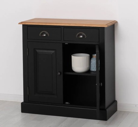 Dulap cu 2 usi si 2 sertare, blat stejar de la Studio Szel PS432 - TopOak - Culoare Top_P061 - Culoare Corp_P003 - DUBLU COLOR