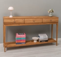 Consola eleganta cu 3 sertare si polita inferioara, stejar de la Studio Szel OPS796 - Culoare_P089 - ULEIAT