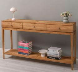 Consola eleganta cu 3 sertare si polita inferioara, stejar de la Studio Szel OPS796 - Culoare_P089 - ULEIAT