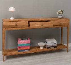 Consola eleganta cu 3 sertare si polita inferioara, stejar de la Studio Szel OPS796 - Culoare_P089 - ULEIAT