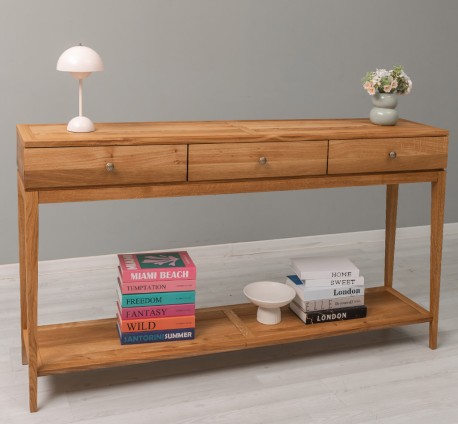 Consola eleganta cu 3 sertare si polita inferioara, stejar de la Studio Szel OPS796 - Culoare_P089 - ULEIAT