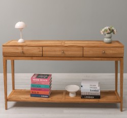Consola eleganta cu 3 sertare si polita inferioara, stejar de la Studio Szel OPS796 - Culoare_P089 - ULEIAT