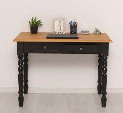 Masa de scris cu picioare strunjite, 2 sertare de la Studio Szel PS200 - Culoare_Top-P002_P150 - VOPSIT
