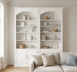 Set bibliotecă dublă cu arcade și dulapuri inferioare de la Studio Szel - SPEC22507 - Culoare - P003 - VOPSIT