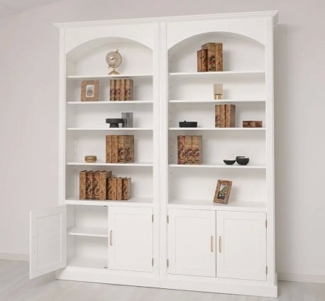 Set bibliotecă dublă cu arcade și dulapuri inferioare de la Studio Szel - SPEC22507 - Culoare - P003 - VOPSIT