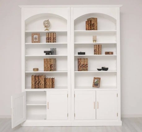 Set bibliotecă dublă cu arcade și dulapuri inferioare de la Studio Szel - SPEC22507 - Culoare - P003 - VOPSIT