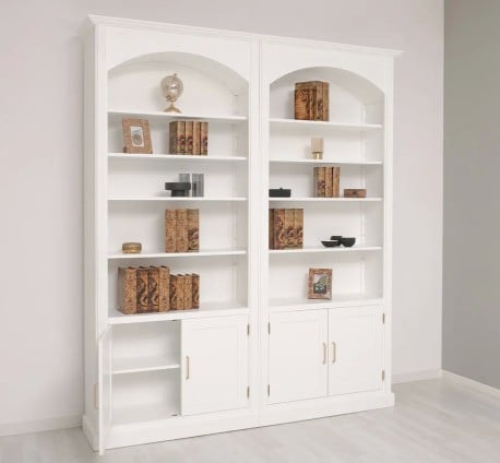 Set bibliotecă dublă cu arcade și dulapuri inferioare de la Studio Szel - SPEC22507 - Culoare - P003 - VOPSIT