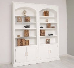 Set bibliotecă dublă cu arcade și dulapuri inferioare de la Studio Szel - SPEC22507 - Culoare - P003 - VOPSIT