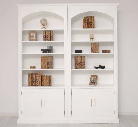 Set bibliotecă dublă cu arcade și dulapuri inferioare de la Studio Szel - SPEC22507 - Culoare - P003 - VOPSIT