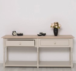 Consola cu 2 sertare, blat stejar de la Studio Szel PS29 - TopOak - Culoare Top_P035 - Culoare Corp_P024 - DUBLU COLOR