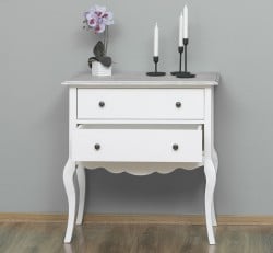 Consola cu picioare curbate, 2 sertare de la Studio Szel PS79 - Culoare Top_P090 - Culoare Corp_P039 - DUBLU COLOR