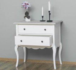 Consola cu picioare curbate, 2 sertare de la Studio Szel PS79 - Culoare Top_P090 - Culoare Corp_P039 - DUBLU COLOR