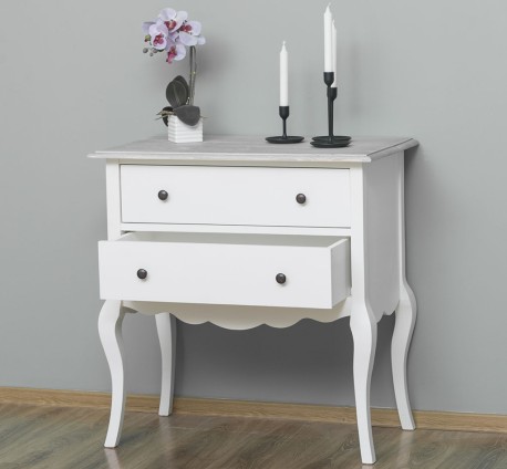 Consola cu picioare curbate, 2 sertare de la Studio Szel PS79 - Culoare Top_P090 - Culoare Corp_P039 - DUBLU COLOR