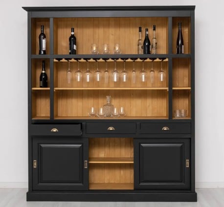 Bufet bar cu uși glisante noir de la Studio Szel - Culoare_Int. P082 - Ext.P003 - DOUBLE COLORED