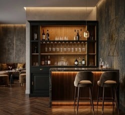 Bufet bar cu uși glisante noir de la Studio Szel - Culoare_Int. P082 - Ext.P003 - DOUBLE COLORED
