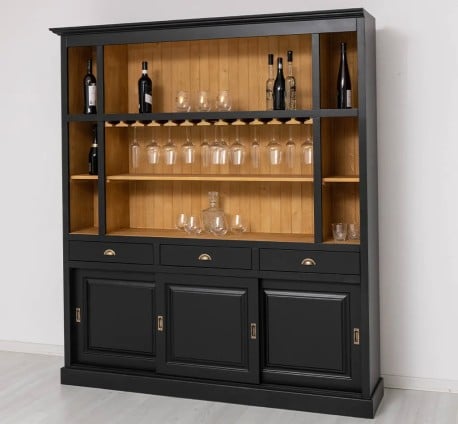 Bufet bar cu uși glisante noir de la Studio Szel - Culoare_Int. P082 - Ext.P003 - DOUBLE COLORED