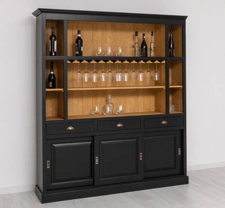 Bufet bar cu uși glisante noir de la Studio Szel - Culoare_Int. P082 - Ext.P003 - DOUBLE COLORED