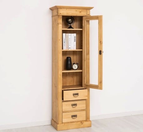 Dulap cu 1 usa sticla, 3 sertare, Colectia Directoire - PS425