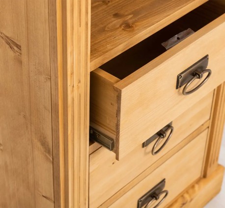 Dulap cu 1 usa sticla, 3 sertare, Colectia Directoire de la Studio Szel PS425 - Culoare_P093 - CERUIT