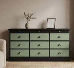 Comoda cu 9 sertare de la Studio Szel PS104 - Culoare Corp_P003 - Culoare Sertare_P038 - DUBLU COLOR