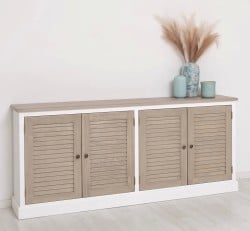 Bufet cu 4 usi, blat stejar, Colectia Shutter de la Studio Szel PS570 - Top Culoare_P037 - Corp Culoare_P004 - DOUBLE COLOR