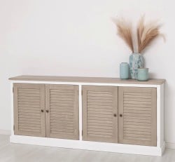 Bufet cu 4 usi, blat stejar, Colectia Shutter de la Studio Szel PS570 - Top Culoare_P037 - Corp Culoare_P004 - DOUBLE COLOR