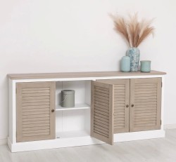 Bufet cu 4 usi, blat stejar, Colectia Shutter de la Studio Szel PS570 - Top Culoare_P037 - Corp Culoare_P004 - DOUBLE COLOR