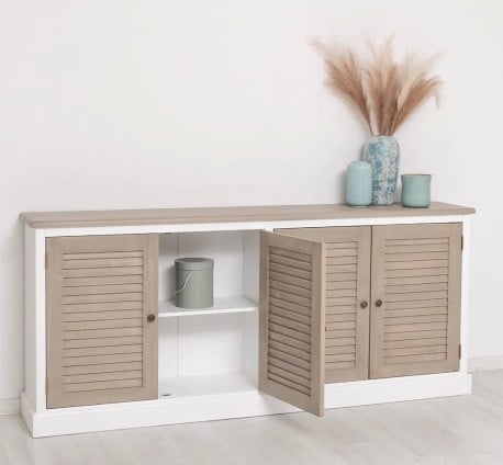 Bufet cu 4 usi, blat stejar, Colectia Shutter de la Studio Szel PS570 - Top Culoare_P037 - Corp Culoare_P004 - DOUBLE COLOR
