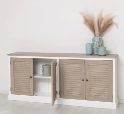Bufet cu 4 usi, blat stejar, Colectia Shutter de la Studio Szel PS570 - Top Culoare_P037 - Corp Culoare_P004 - DOUBLE COLOR