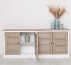 Bufet cu 4 usi, blat stejar, Colectia Shutter de la Studio Szel PS570 - Top Culoare_P037 - Corp Culoare_P004 - DOUBLE COLOR
