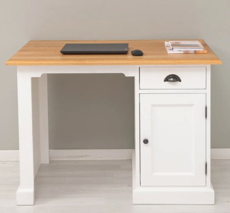 Birou cu 1 usa si 1 sertar, blat stejar de la Studio Szel PS498 - Culoare Top_P061 - Culoare Corp_P004 - DUBLU COLOR