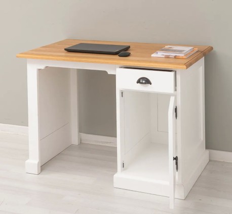 Birou cu 1 usa si 1 sertar, blat stejar de la Studio Szel PS498 - Culoare Top_P061 - Culoare Corp_P004 - DUBLU COLOR