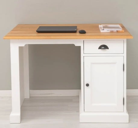 Birou cu 1 usa si 1 sertar, blat stejar de la Studio Szel PS498 - Culoare Top_P061 - Culoare Corp_P004 - DUBLU COLOR